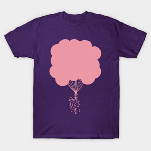 Pink Party Balloons Silhouette T-Shirt